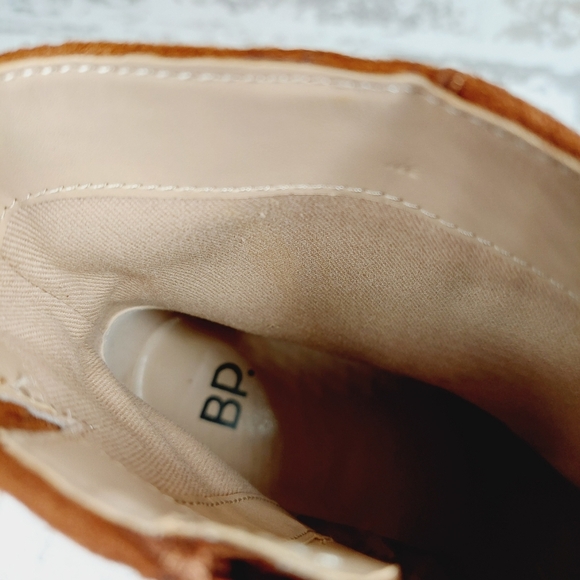 New BP Keyla Platform Brown Faux Suede Chunky Bootie X58 - Picture 12 of 13